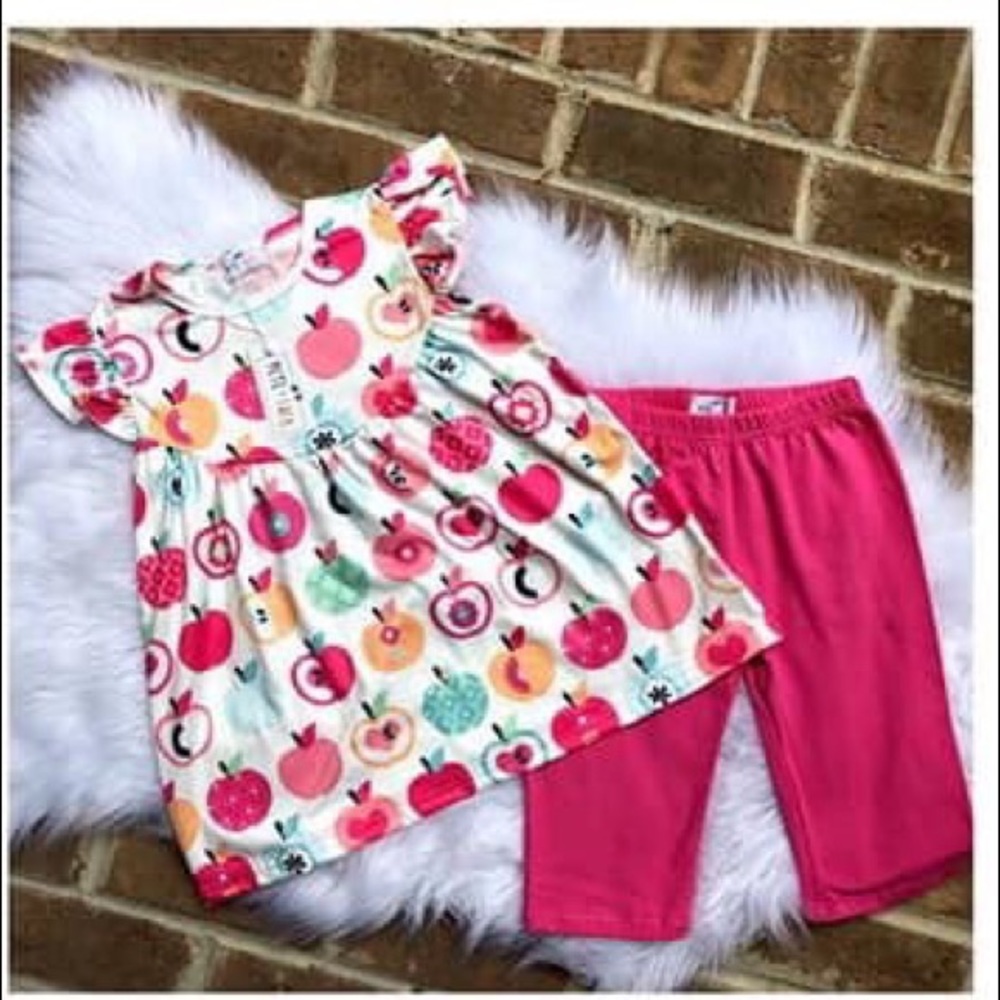Late and Lucy Apple capris set 4t